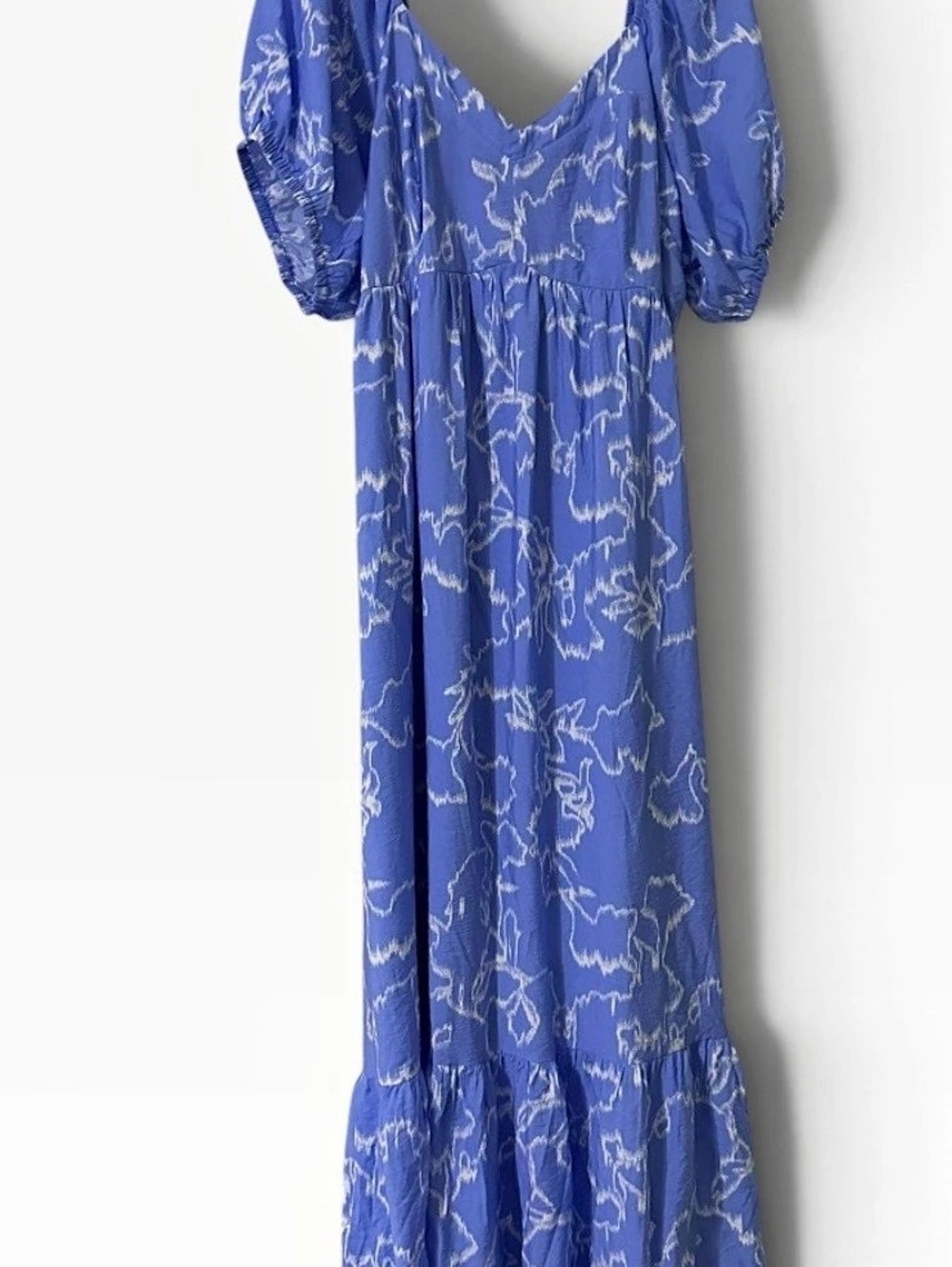 Nine West Abstract Maxi Dress in Blue & White Size 1X NWT